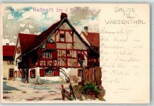 79688 W7862 Hausen im Wiesental 1900 Lithographie sign. Mutter, K. Hebelhaus