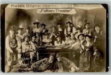 Riedels Original Oberbayrisches Bauerntheater Falken Theater Trachten Kontragitarre Zither Foto AK