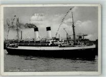 W2000 Hamburg Im Hafen mit Flaggenschmuck Dampfer Monte Olivia 1936
