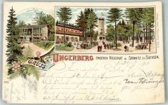 01844 O8355 Neustadt , Sachs 1898 Gebrauchsspuren Lithographie Sennhütte Prinz Geeorg Turm Ungerberg