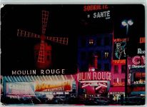 Moulin Rouge ca 1970 AK Nachtbeleuchtung Kino