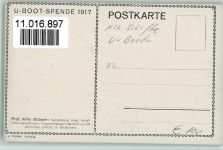 U-Boot Spende 1917 - Versenkung eines feindl. Dampfers Stöwer, W. Künstlerkarte