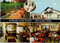 W6731 Kirrweiler (Pfalz) Grillstube Zum Erwin Innenaufnahmen Gastraum Terrasse 4-Bildaufnahme Gastronomie