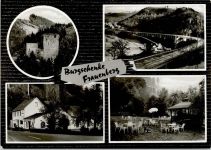 55776 W6581 Frauenberg b Idar-Oberstein - Gasthaus zur Burgschenke Garten Ortsansichten 4-Bildaufnahme