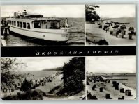 17509 O2205 Lubmin - Personenschiff Seeadler Strandkörbe Am Strand 4-Bildaufnahme