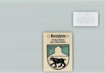 91438 W8532 Berolzheim , Mittelfr - Vignette Wappen Kaffee Hag ca 1920-1940