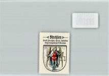 Strehlen Strzelin - Engel mit Schwert und Waage Vignette Wappen Kaffee Hag ca 1920-1940
