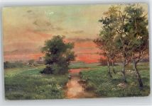 Sonnenuntergang Blatt 1 - Moorlandschaft 1917 AK Guggenberger, T. Künstlerkarte