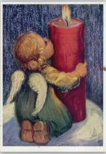 Nr. 375 Ein Freudenlicht - Engel mit Kerze Weihnachten Spötl, M.