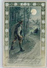 Serie Unterm Monde - Voyeur schaut auf das Liebespaar Himmelskörper Lithographie