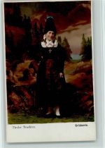 Grödnerin Foto AK Trachten Österreich