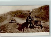 Volkstypen - Bulgarischer Schäfer mit seiner Herde ca 1925 Foto AK Schaf