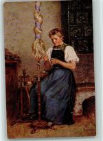 Spinnerin - Hasemann Künstler Serie VI Nr. 9 AK Hasemann