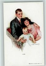 Nr. 281 sign Earl Christy - Familie mit Baby Künstler Künstlerkarte