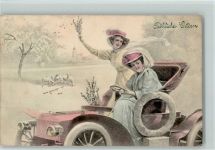 V.K. Vienne 4022 - Ostern -Frauen, Ausflug mit dem Automobil 1913 AK Vienne