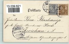 Am Loreley Felsen, sign Erwin Günter - Raddampfer Loreley 1901 Künstlerkarte