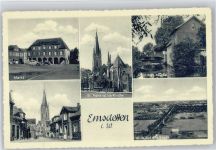 48282 W4407 Emsdetten - Markt Kirchstraße St. Pankratius-Kirche Deipings-Mühle