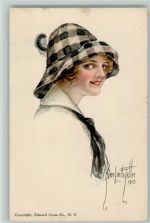 Hutmode American Girl Nr. 30 AK Fidler, A. L. Künstlerkarte
