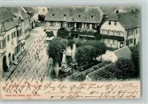 65399 W6229 Kiedrich , Rheingau 1903 - Hotel Engel und Kriegerdenkmal, AK