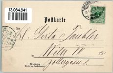 W6000 Frankfurt am Main Panorama Brücke Dampfer sign. Schwarz-Weiß-Rot 1899 Lithographie