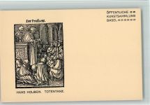 Hans Holbein - Totentanz - der Prediger, Skelett , sehr gute Erhaltung Tod Künstlerkarte