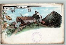 97653 W8743 Bischofsheim a d Rhön Lithographie Franziskanerkloster Kreuzberg