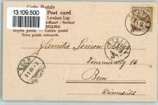 Schubkarre Schaufel Neujahr Münze auf AK Prägedruck