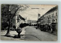 06449 O4320 Aschersleben , Sachs-Anh 1917 - Markt, Litfaßsäule, Brunnen, AK