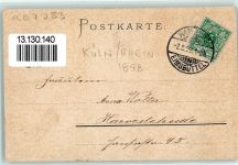 W5000 Köln, unsortiert Wappen Blick durch die Mauer AK Biese, K. 1898 Lithographie / Künstlerkarte