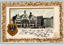W6000 Frankfurt am Main Römer Wappen 1903 Lithographie / Prägedruck
