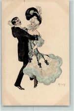 Serie I Nr. 8 Jugendstil Tanz Erotik AK Simplicissimus 1900