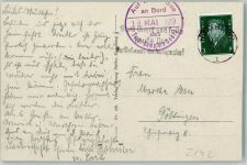 Bordstempel 19. Mai 1929 Turb. Dampfer Cobra Schiffspoststempel