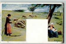 Landwirtschaft Schafe AK Liebermann, M. 1900