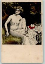 Serie VIII Nr. 5 sign. Reznicek nackte Frau Erotik Simplicissimus