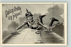 Anti Deutschland Kaiser Wilhelm sign. Gantner AK Antipropaganda WK I