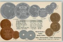 Niederländisch Indien AK Münze auf AK Prägedruck