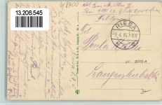 O8400 Riesa Verlag Trinks Nr. 4 - Fahnen, Adler, schwarz-weiss-rot , Teigwarenfabrik - qualmender Schornstein, Grosseinkaufs-Gesellschaft Deutscher Consumvereine, gute Erhaltung AK Schwarz-Weiß-Rot 1916