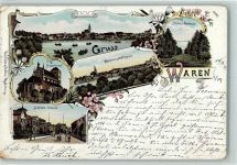 17192 O2060 Waren Gebrauchsspuren Gruss aus - Litho, AK