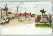 Malmö Lithographie Stortorget Karl X staty