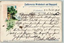 W8825 Weidenbach , Mittelfr Zeidlerverein AK Biene 1901 Lithographie