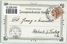 Pardubice 1898 Karte beschädigt Lithographie