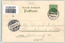 67574 W6522 Osthofen , Rheinhess 1896 Gebrauchsspuren Turnhalle Denkmal Lithographie