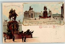 W1000 Berlin Mitte 100jährige Geburtstagsfeier Kaiser Wilhelm II.Denkmal Privatganzsache 1897 Lithographie