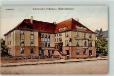 66538 W6680 Wiebelskirchen Künstlerkarte Katholisches Volkshaus sign. Teiger Architekt