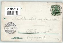 04571 O7209 Rötha 1902 Lithographie Gruss aus der Obstweinschänke Das grosse Fass Keller Kutsche