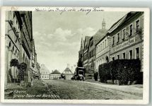 96106 W8603 Ebern - Gasthaus Grüner Baum mit Marktplatz Oldtimer