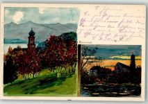 82347 W8139 Bernried , Starnberger See 1901 Lithographie Kirche