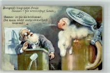 Humor Bierschaum spukt , Wasser ist kein Genuß Bier Künstlerkarte