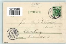 19309 O2805 Lenzen (Elbe) 1899 Lithographie Kirche Stumpfer Turm Burg