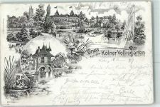50667 W5021 Köln Neustadt-Süd 102 1897 Lithographie Kölner Volksgarten